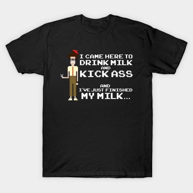 Drink Milk, Kick Ass - Moss, IT Crowd T-Shirt by NerdShizzle